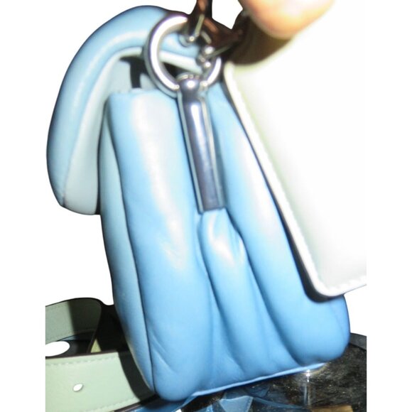 Coach 2022 Blue to Cream Ombré Dégradé Napa Leather Pillow Tabby Crossbody Handb - Picture 7 of 14